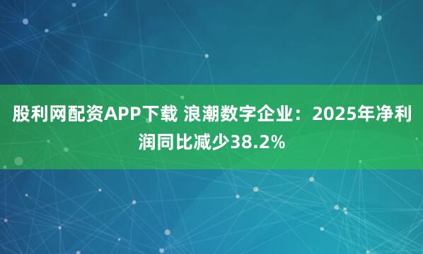 股利网配资APP下载 浪潮数字企业：2025年净利润同比减少38.2%